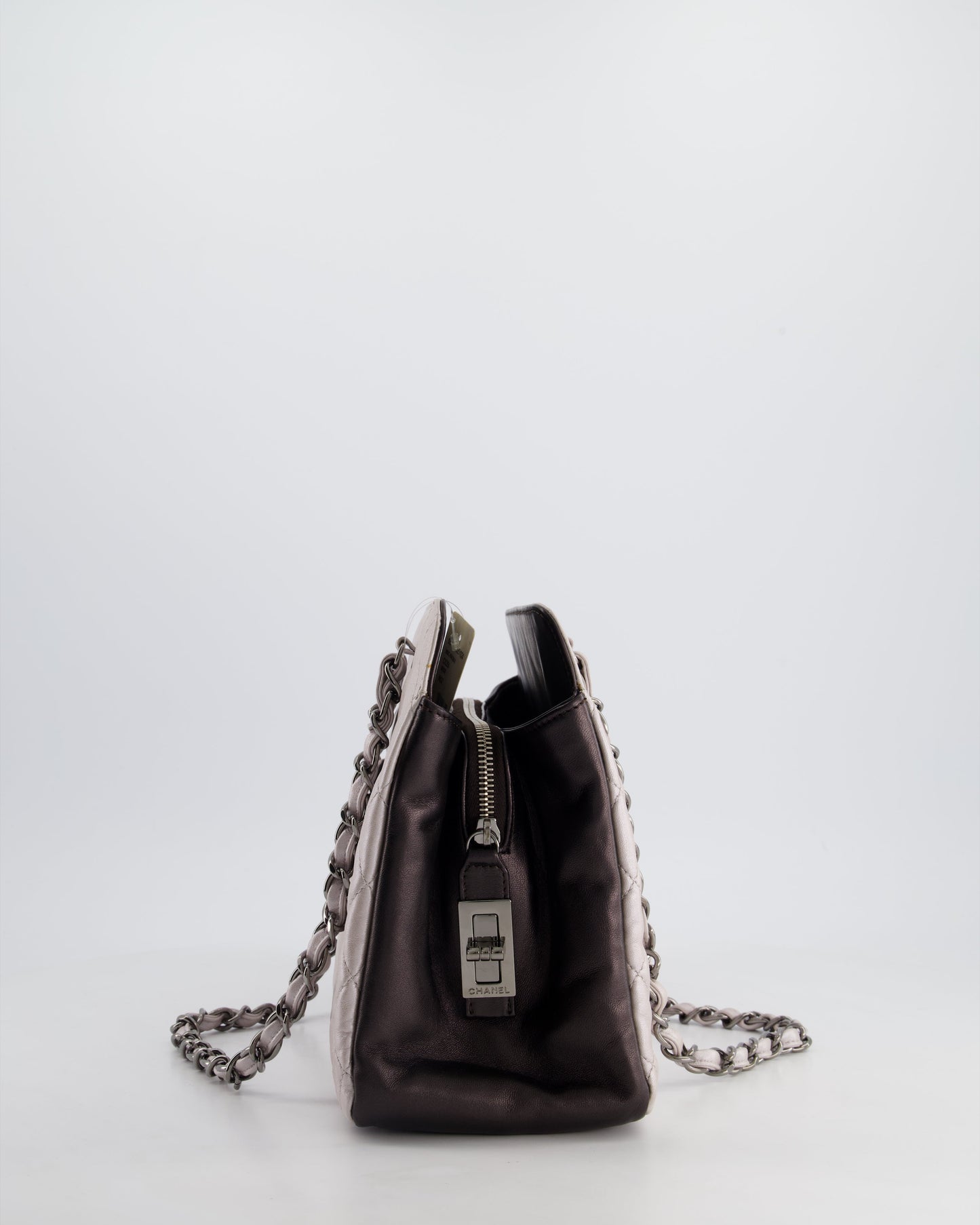 Chanel Silver and Black Reissue GST Tote Bag with Silver Hardware