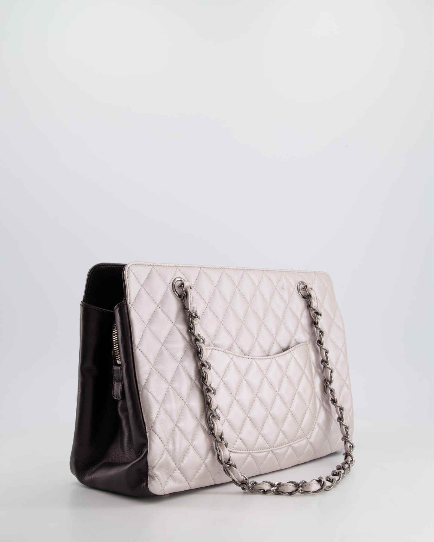 Chanel Silver and Black Reissue GST Tote Bag with Silver Hardware