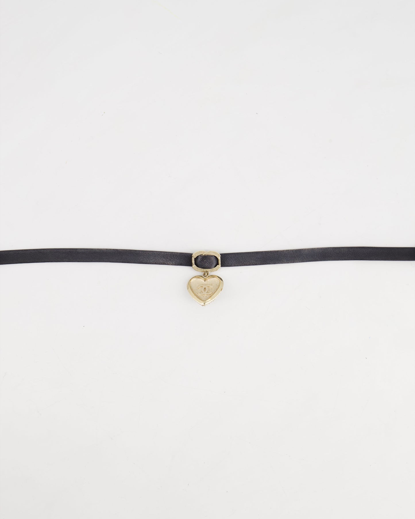 *SUPER HOT* Chanel Black Leather Choker Necklace with Crystal Pearl CC Pendant