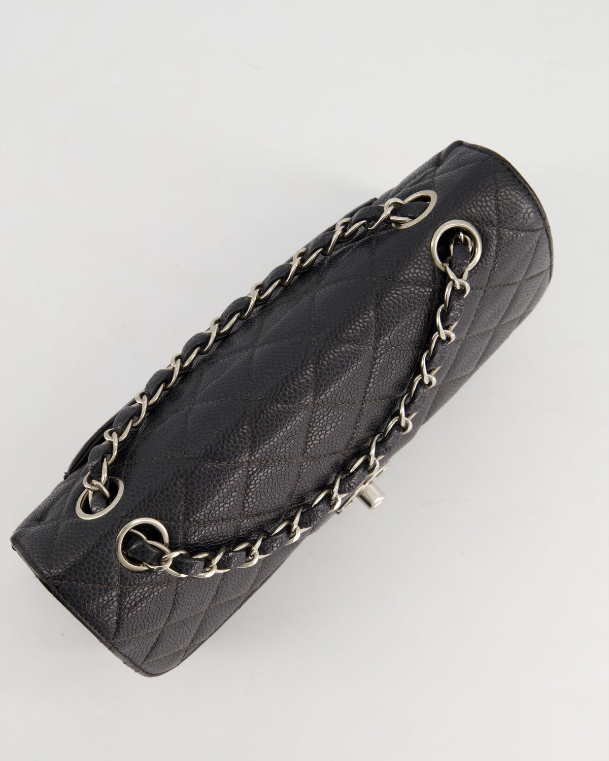Chanel Vintage Black Small Classic Double Flap Bag in Caviar Leather with Silver Hardware RRP - ¬£8,850