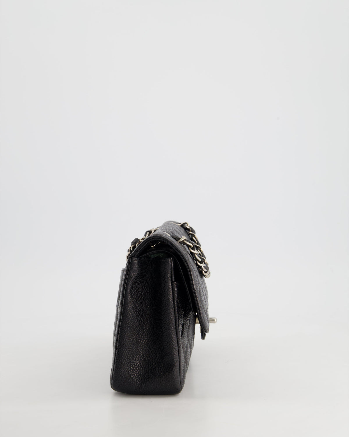 Chanel Vintage Black Small Classic Double Flap Bag in Caviar Leather with Silver Hardware RRP - ¬£8,850