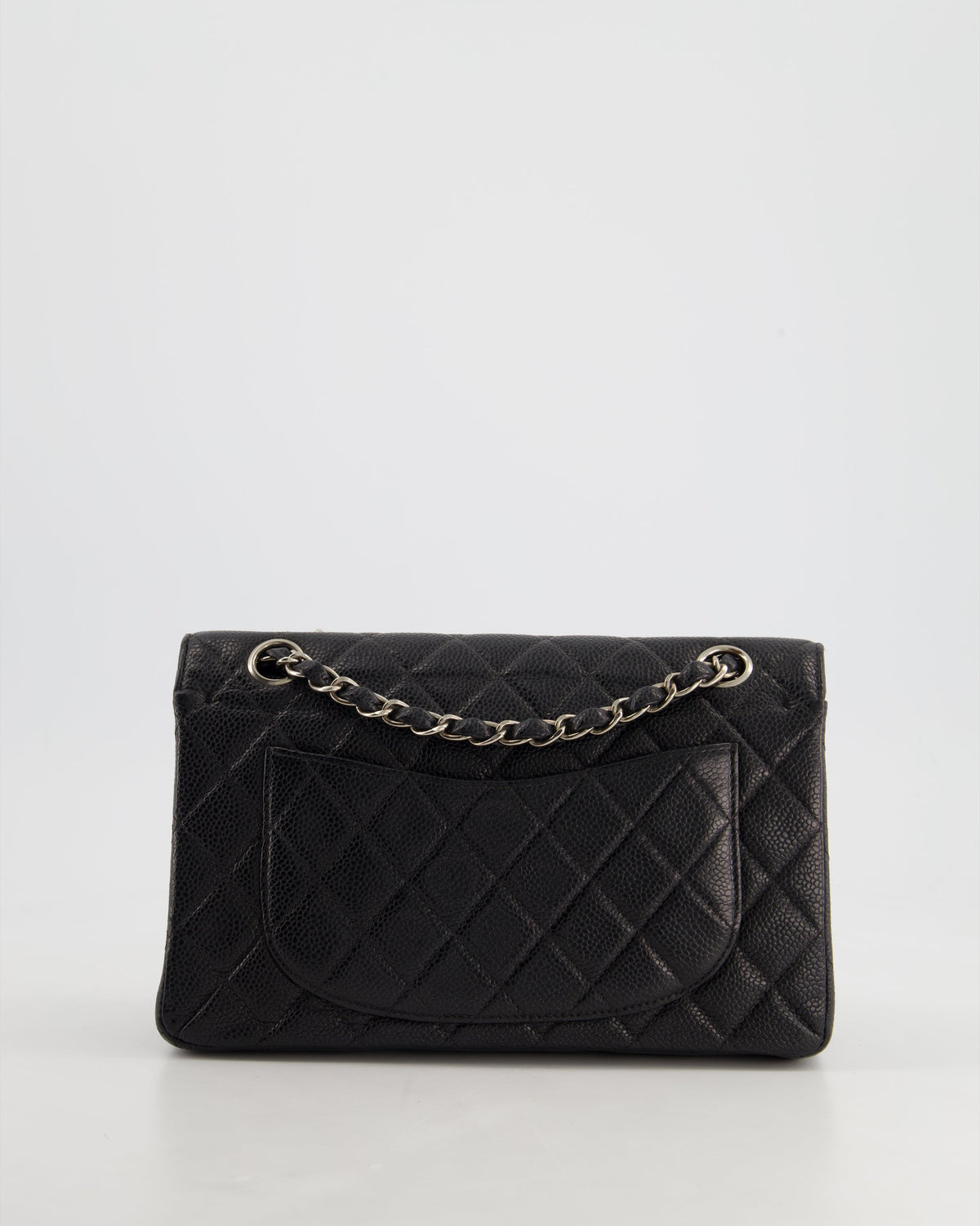 Chanel Vintage Black Small Classic Double Flap Bag in Caviar Leather with Silver Hardware RRP - ¬£8,850