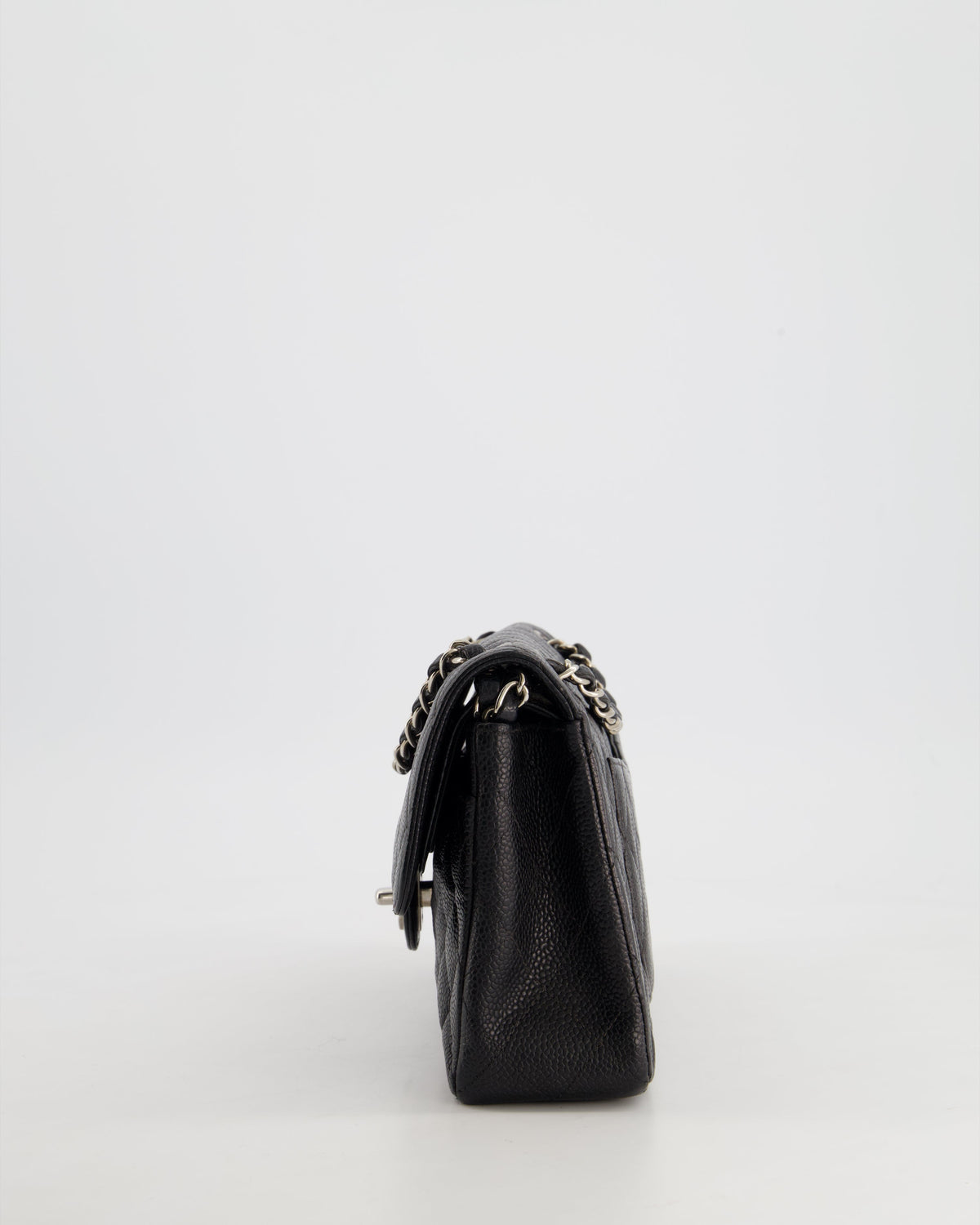 Chanel Vintage Black Small Classic Double Flap Bag in Caviar Leather with Silver Hardware RRP - ¬£8,850