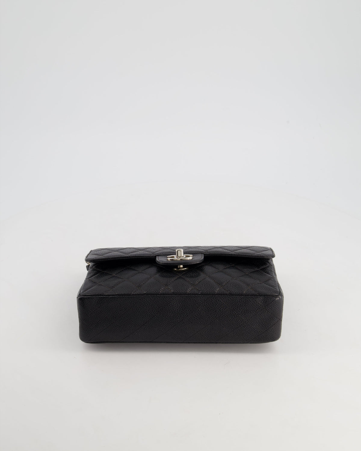 Chanel Vintage Black Small Classic Double Flap Bag in Caviar Leather with Silver Hardware RRP - ¬£8,850
