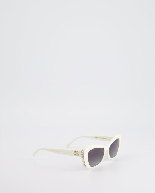 Chanel Ivory Sunglasses with Pearl Detail