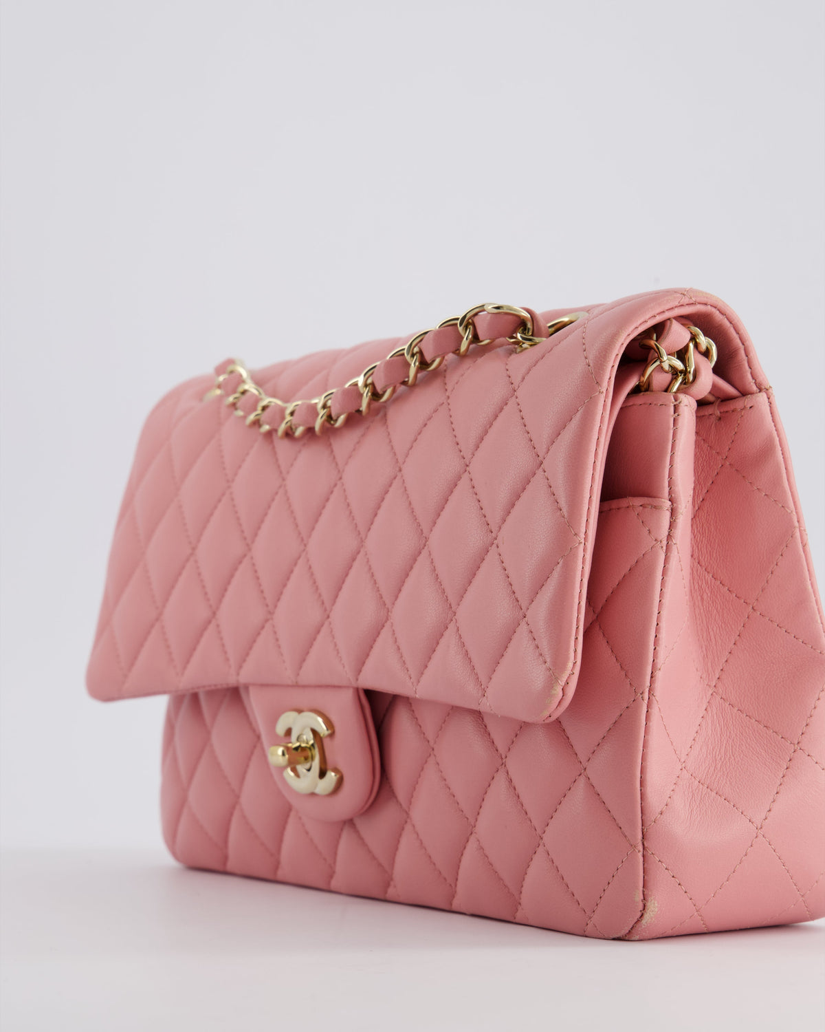 Chanel Pink Medium Double Flap Bag in Lambskin Leather with Gold Hardware RRP ¬£8,850