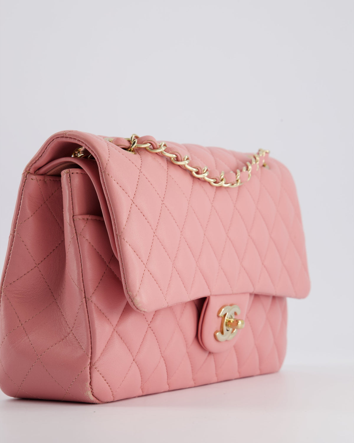 Chanel Pink Medium Double Flap Bag in Lambskin Leather with Gold Hardware RRP ¬£8,850