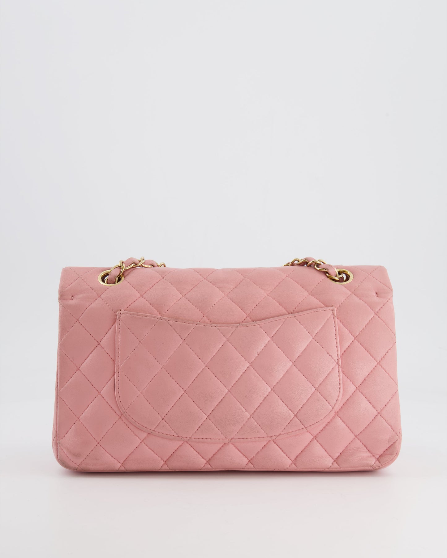 *FIRE PRICE* Chanel Bubblegum Pink Vintage Classic Medium Double Flap Bag in Lambskin Leather with 24K Gold Hardware