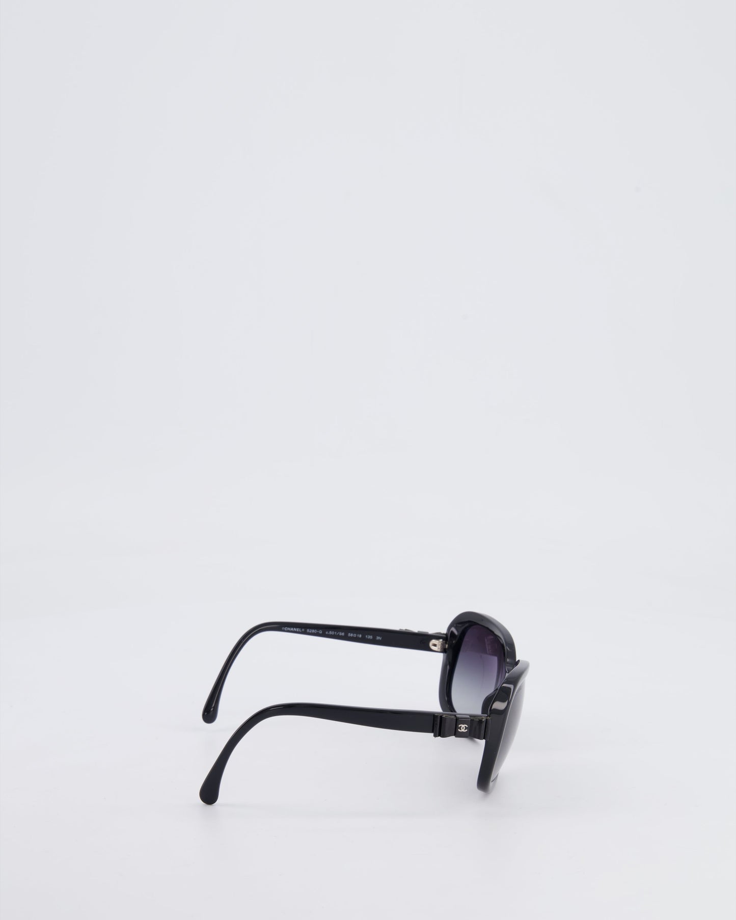 Chanel Black 5280 Sunglasses Ombr√© Frame and CC Logo Bow Details