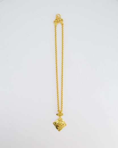 Chanel 97P Vintage Gold Pendant Necklace With CC Detail