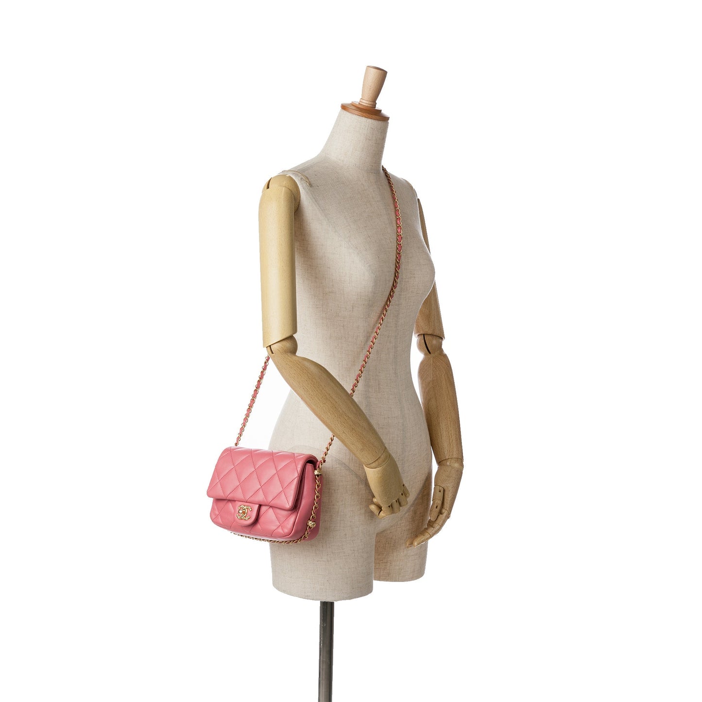 Pink Chanel Small Quilted Lambskin Dynasty Flap Crossbody Bag