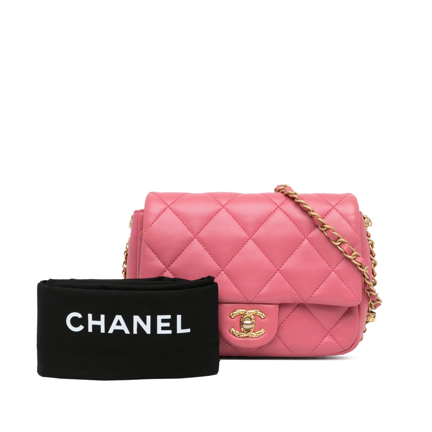 Pink Chanel Small Quilted Lambskin Dynasty Flap Crossbody Bag