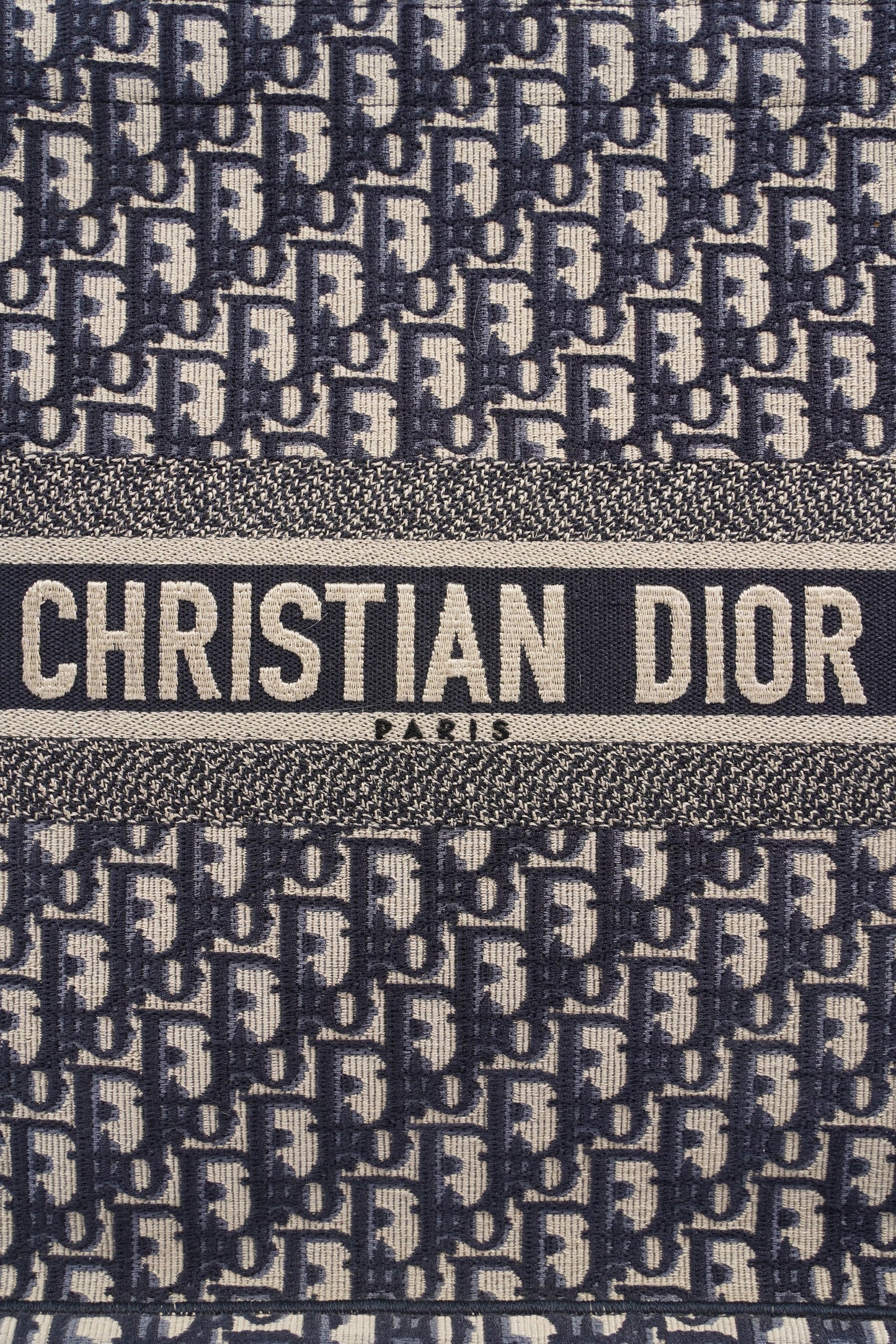 Christian Dior Book Tote Dior Oblique Embroidery Canvas Large