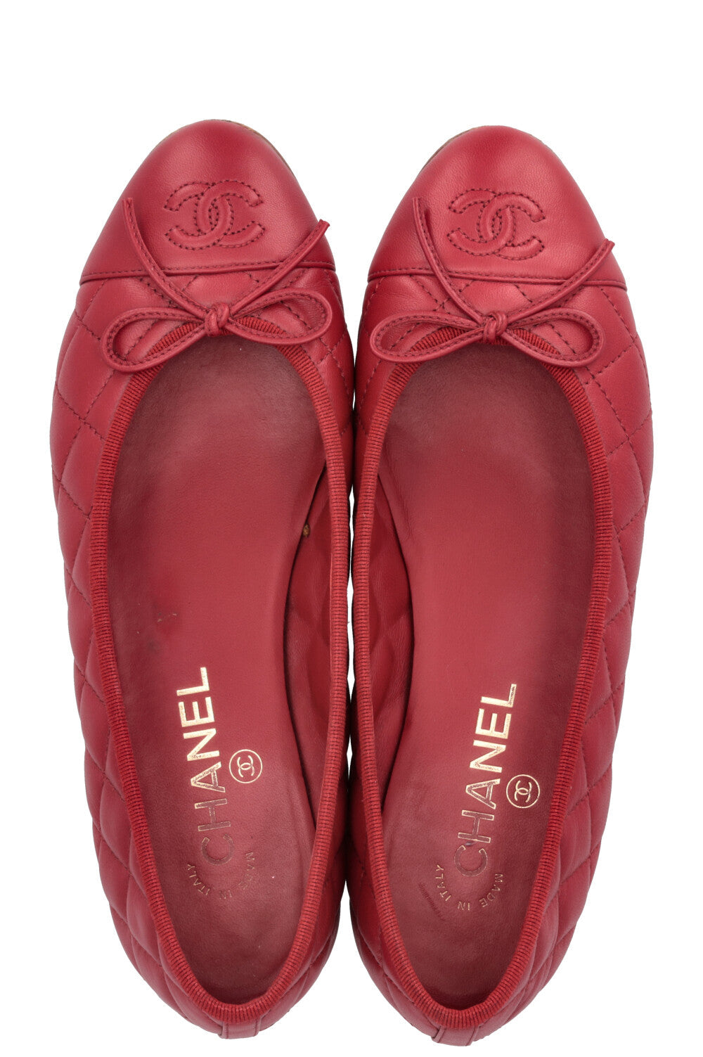 CHANEL Classic CC Ballet Flat Red