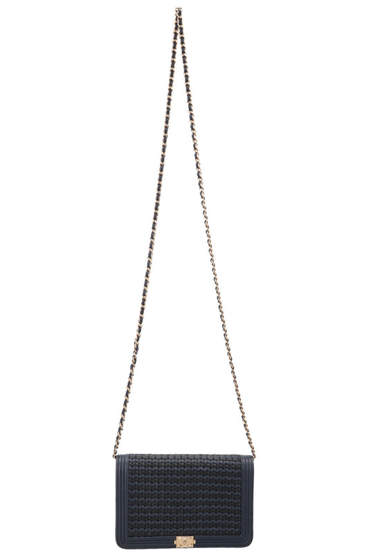 CHANEL Crocheted WOC Navy Black