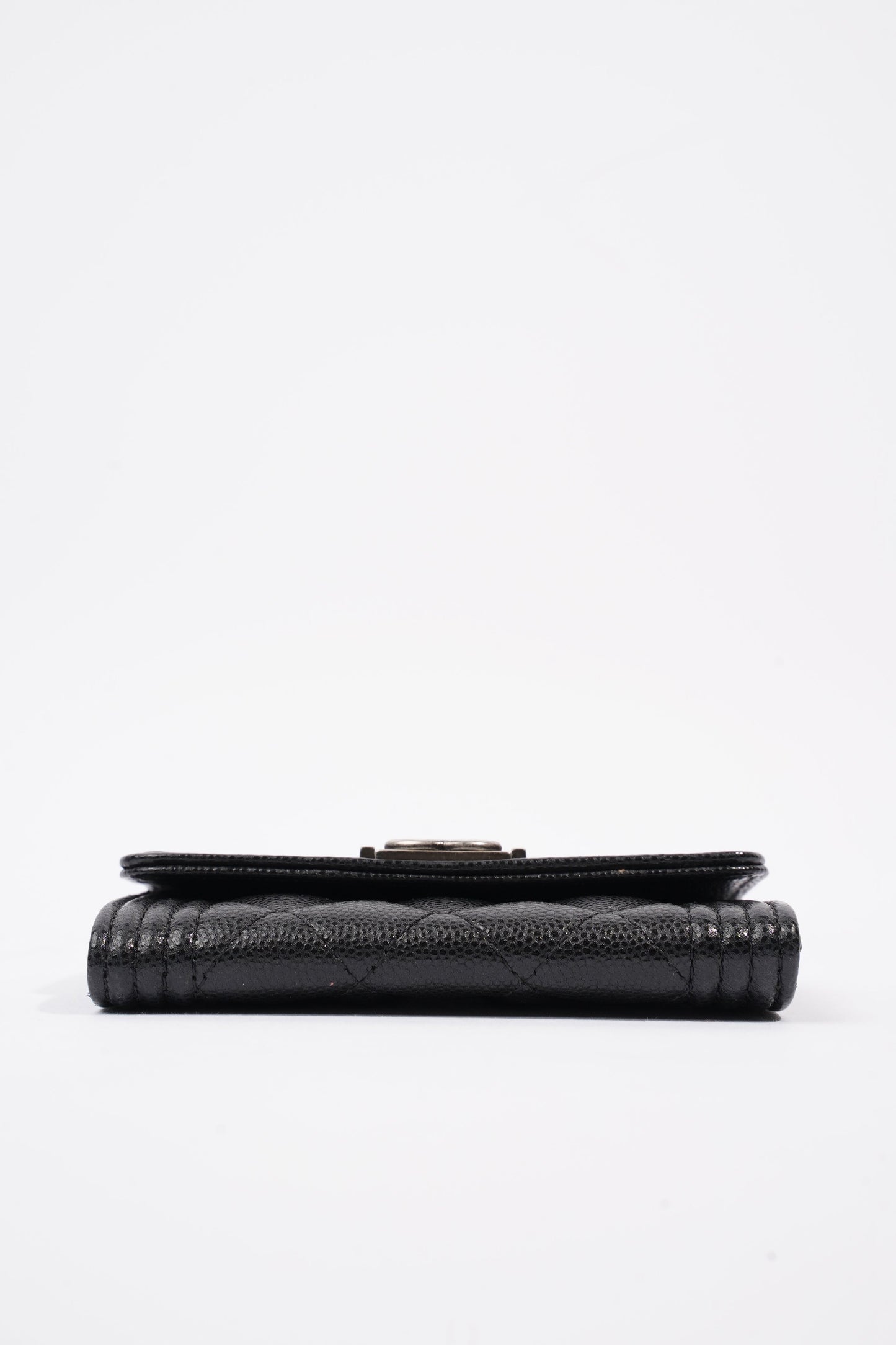 Chanel Tri-fold Boy Small Wallet Black Caviar Leather