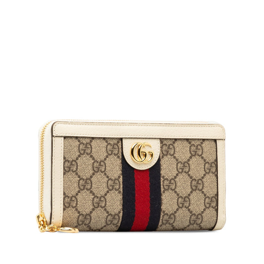 GUCCI GG Supreme Ophidia Zip Around Wallet Long Wallets