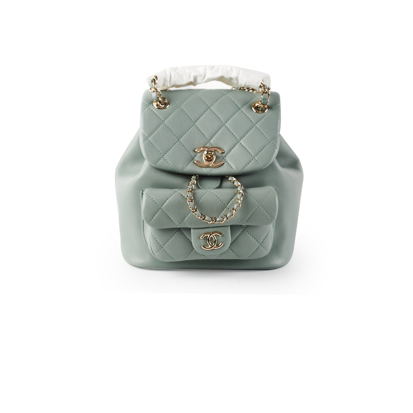 Chanel Mini Duma Backpack Grey Blue (Microchip)