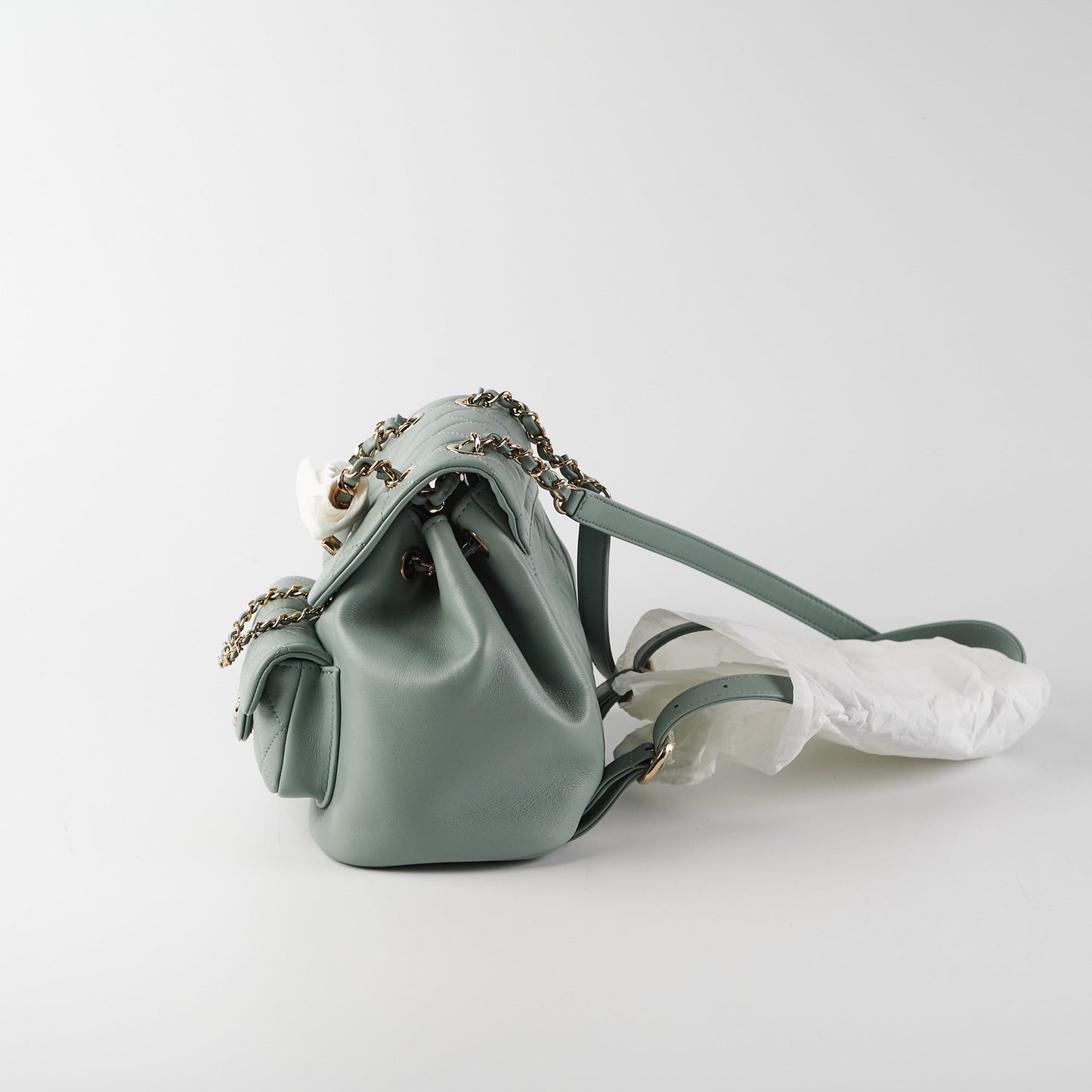 Chanel Mini Duma Backpack Grey Blue (Microchip)
