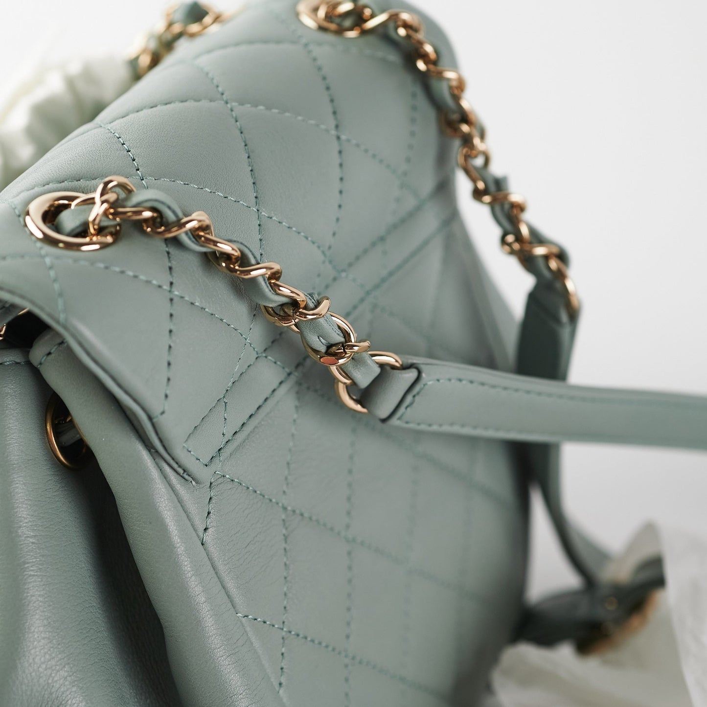 Chanel Mini Duma Backpack Grey Blue (Microchip)