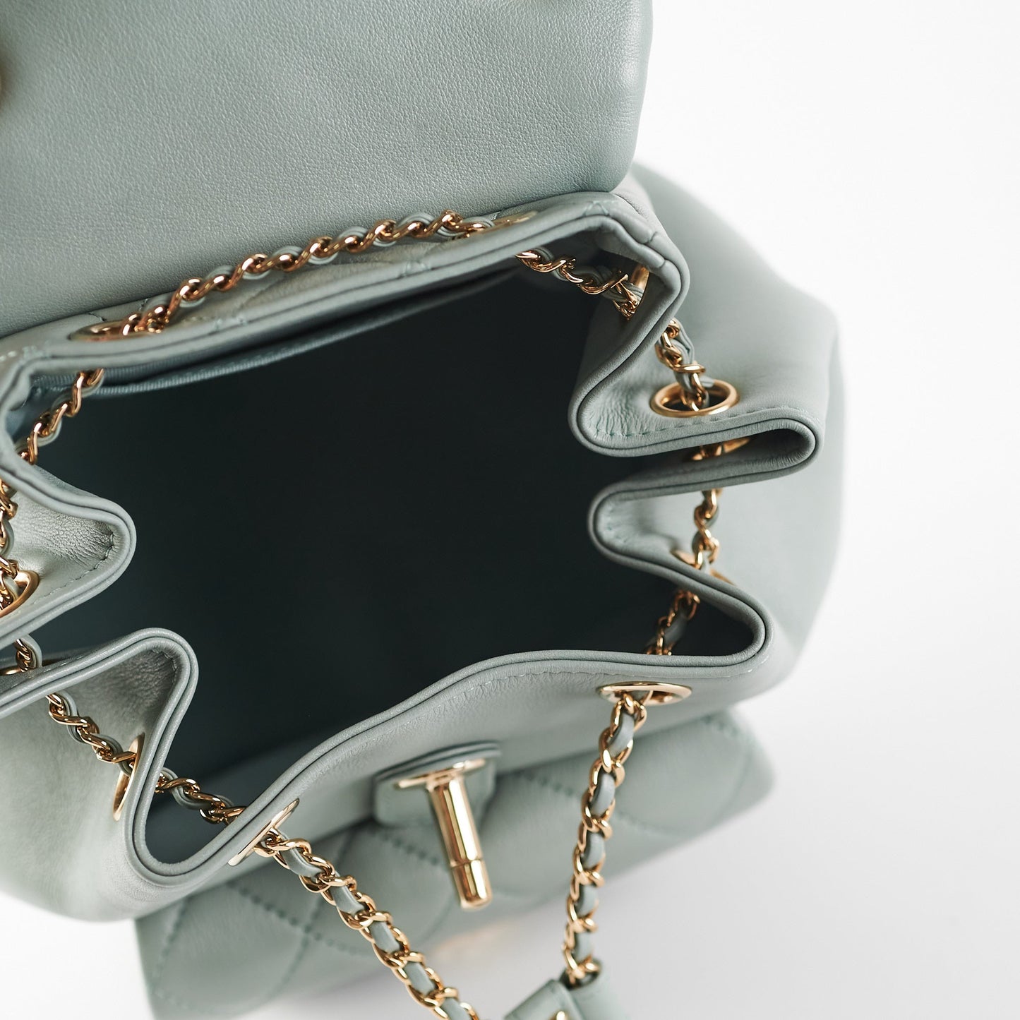 Chanel Mini Duma Backpack Grey Blue (Microchip)