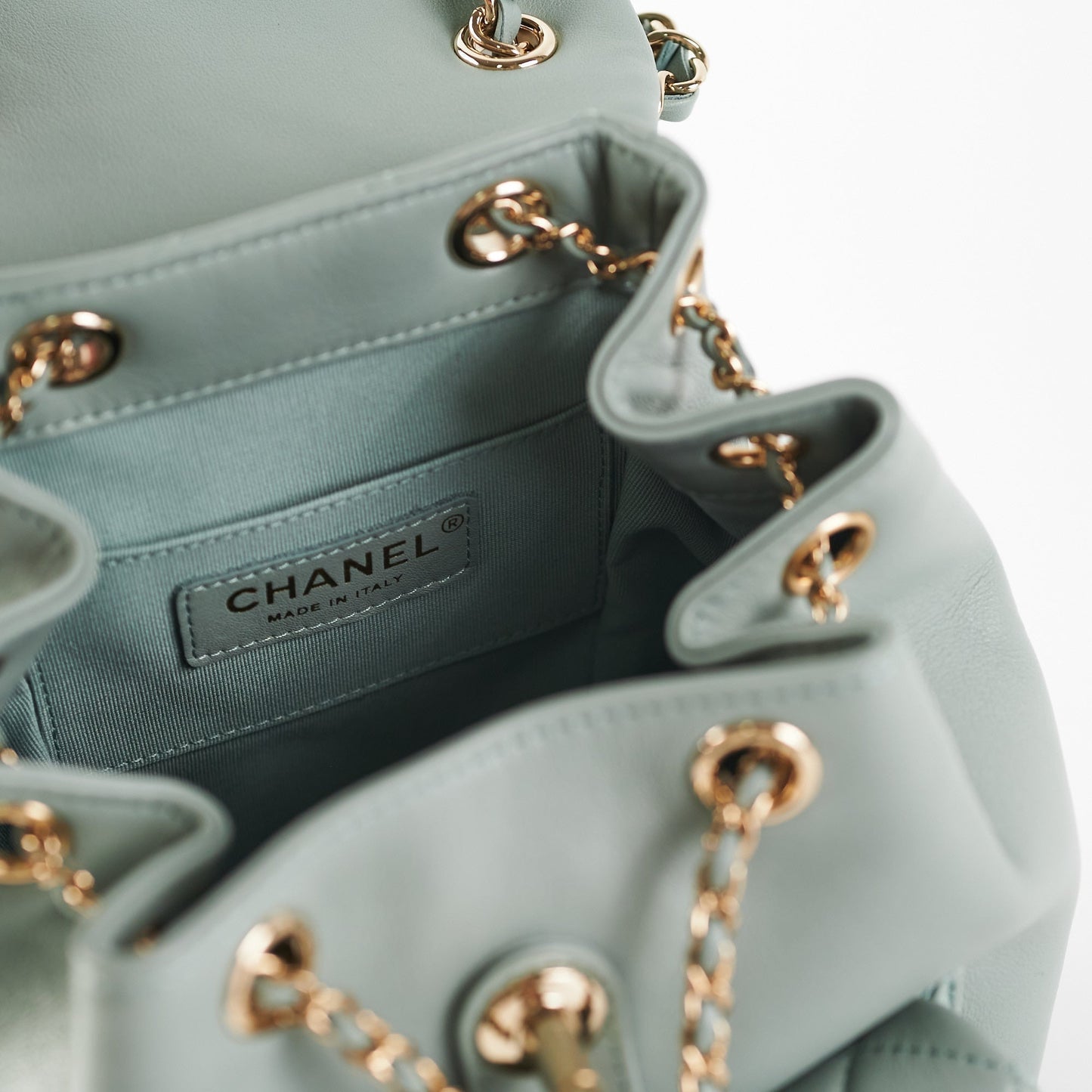 Chanel Mini Duma Backpack Grey Blue (Microchip)