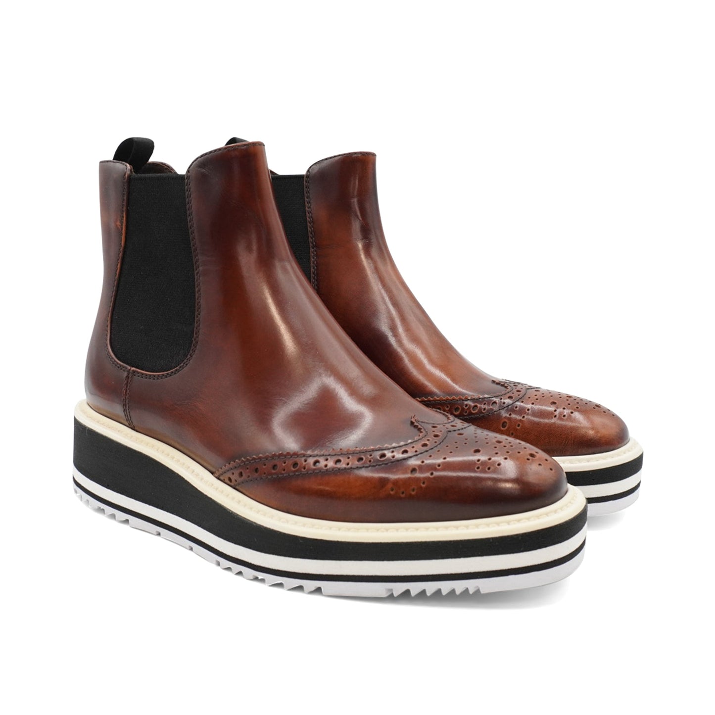 Prada Brogue Chelsea Boots - Women's 36