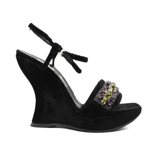 Prada Velvet Wedges - Women's 37