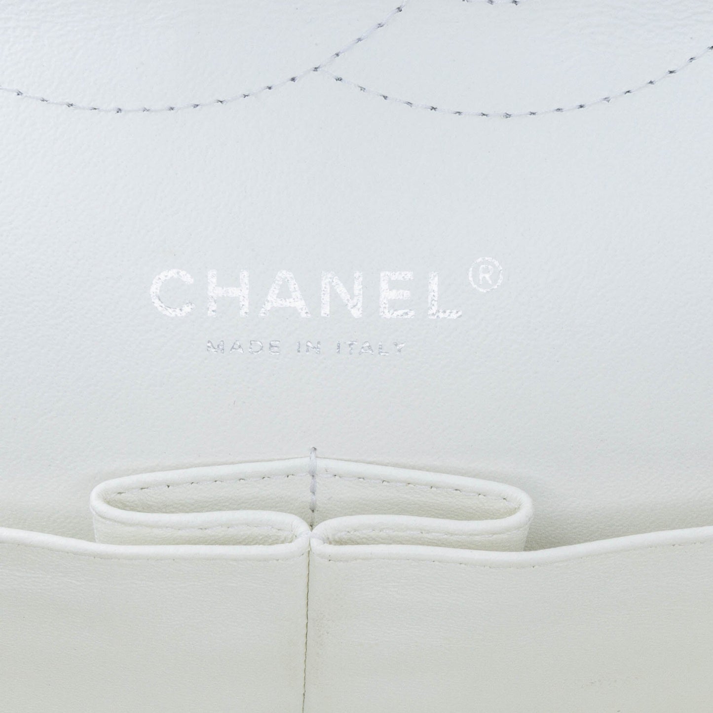 White Chanel Jumbo Classic Caviar Double Flap Shoulder Bag