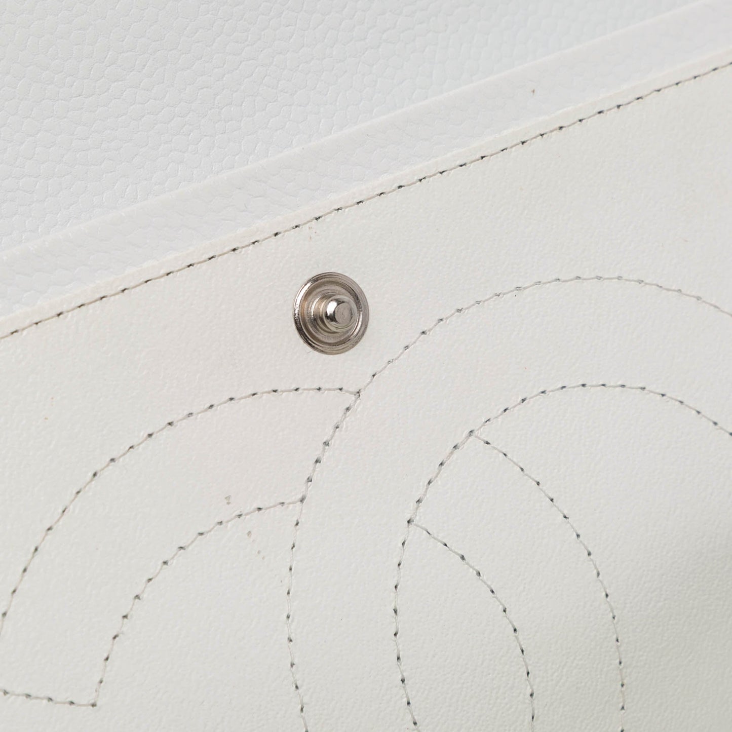White Chanel Jumbo Classic Caviar Double Flap Shoulder Bag
