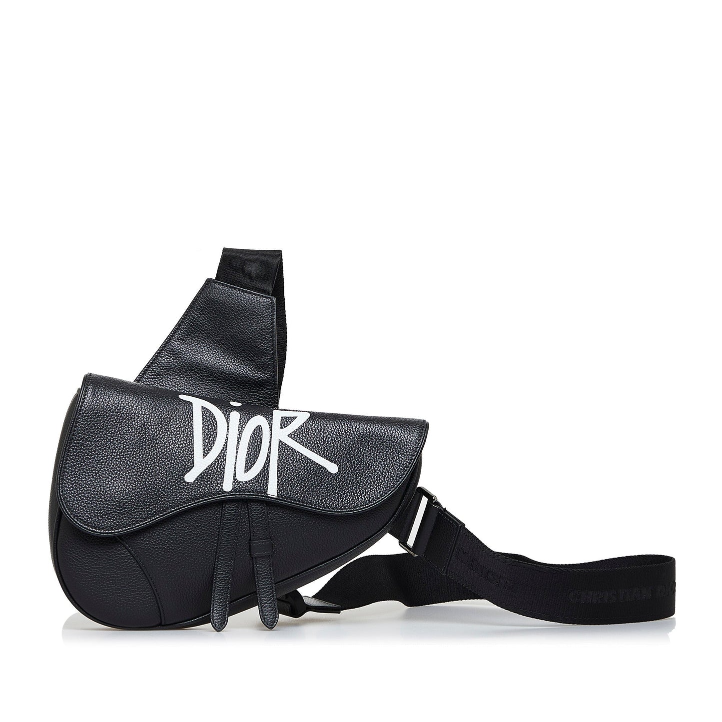 Dior X Stussy Saddle Bag Black Calfskin Limited Edition