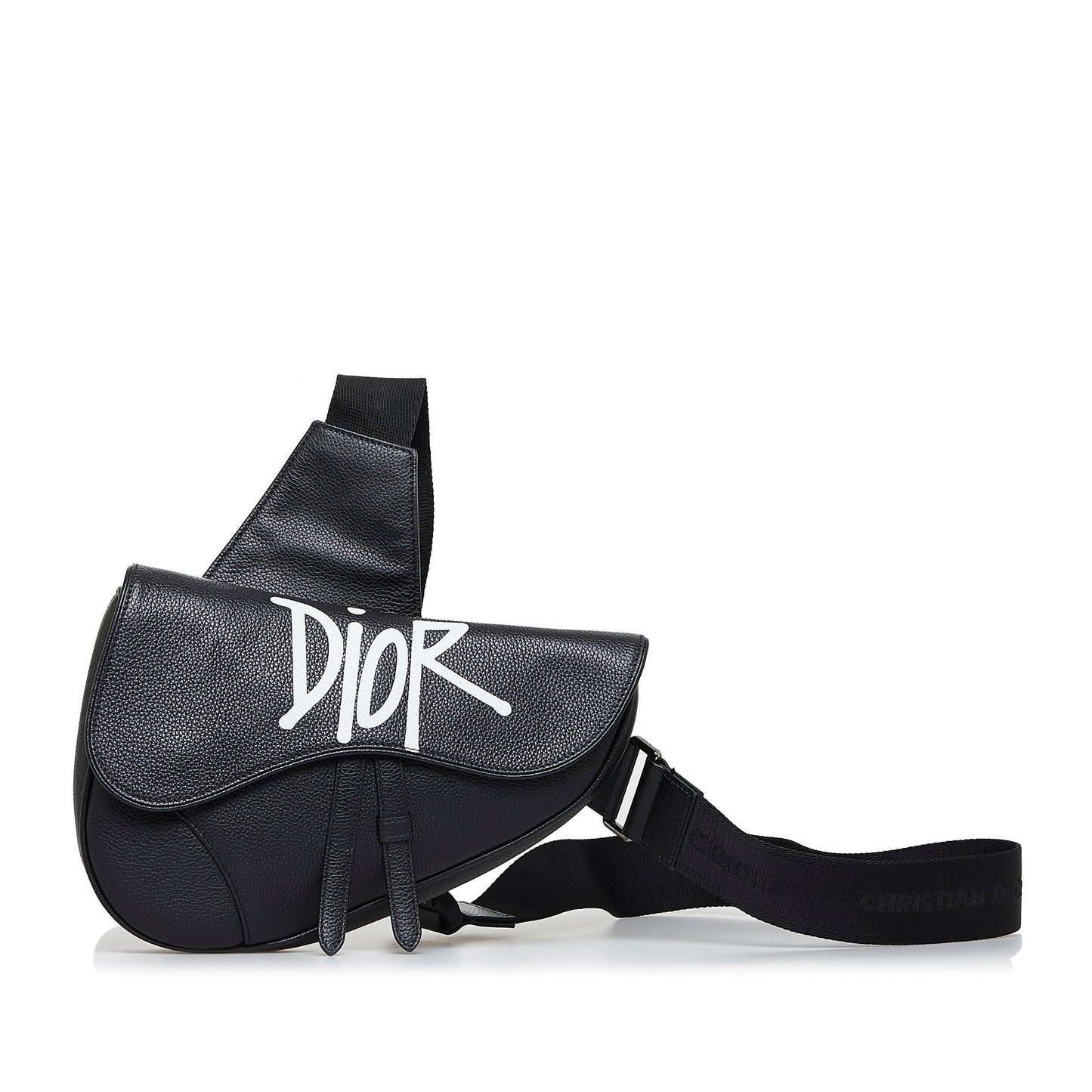 DIOR x Stussy Logo Saddle Crossbody Bag