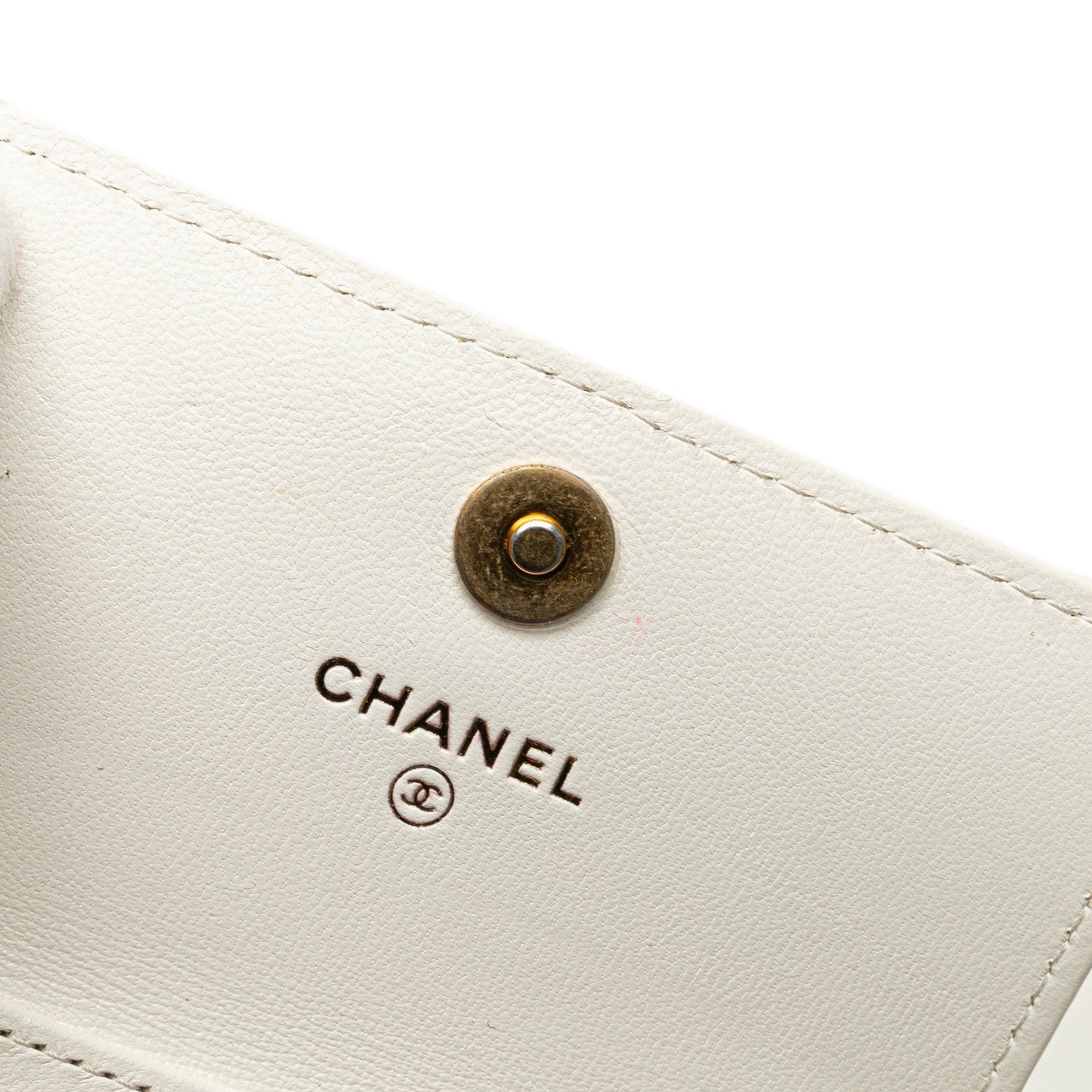 White Chanel Quilted Lambskin Coco Love Card Holder On Chain Crossbody Bag