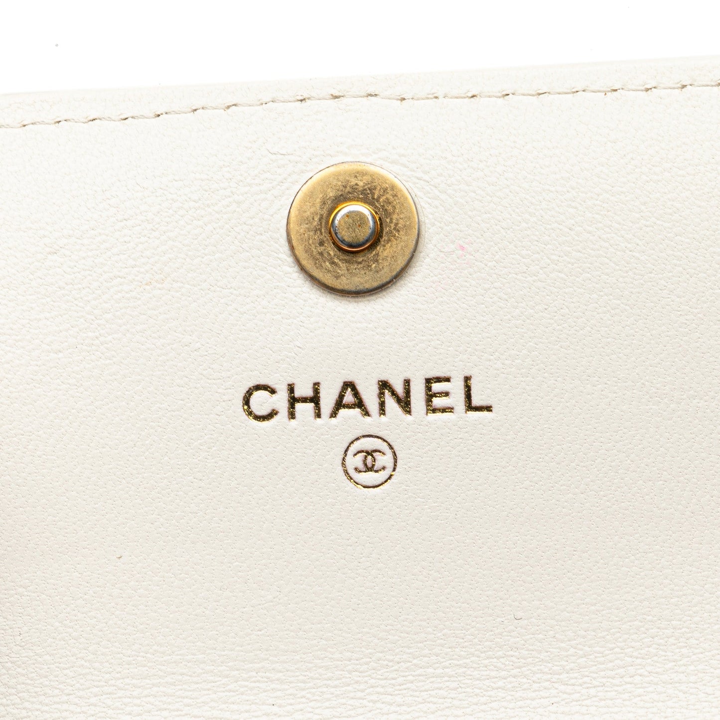 White Chanel Quilted Lambskin Coco Love Card Holder On Chain Crossbody Bag
