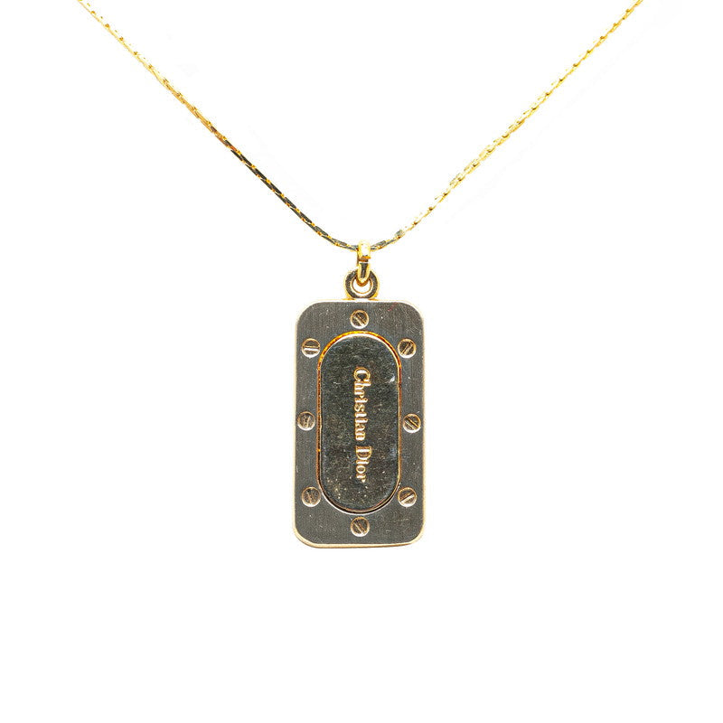 Dior CD Plate Necklace  Metal Necklace in Good condition