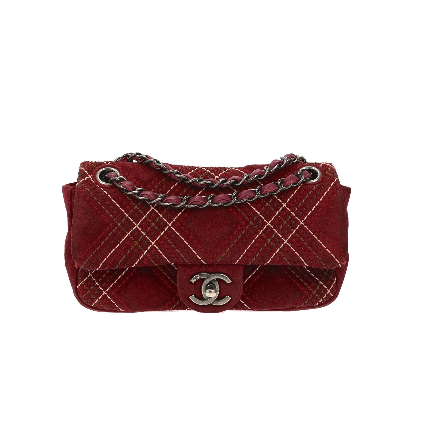 CHANEL Timeless/Classique Shoulder Bag in Purple Suede