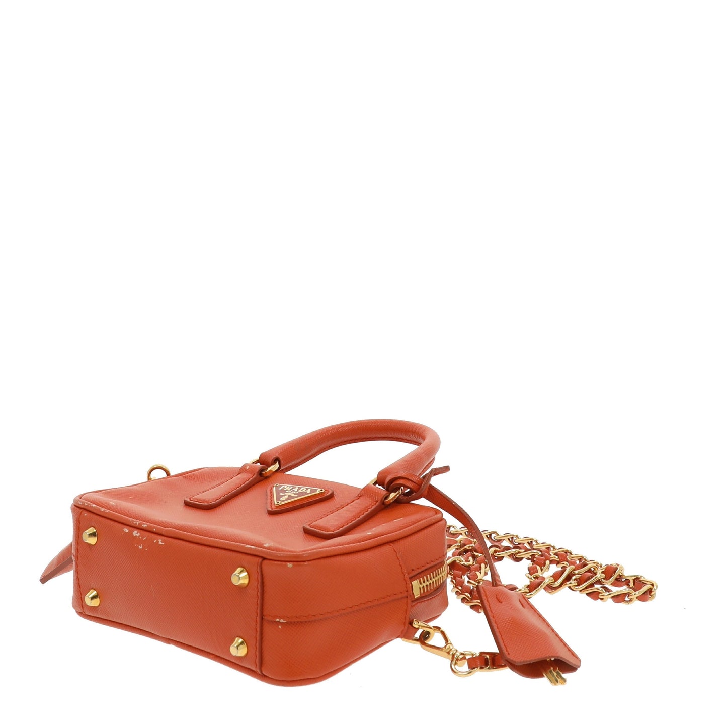 PRADA Galleria Crossbody Bag in Orange Leather