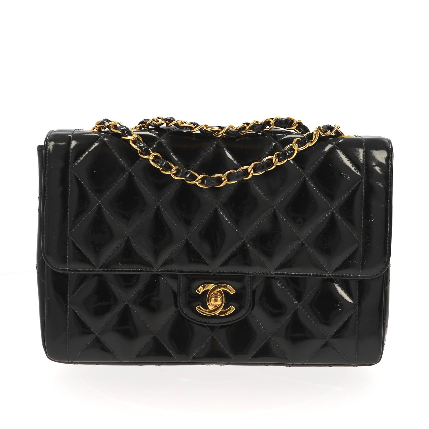 CHANEL Timeless/Classique Shoulder Bag in Black Patent