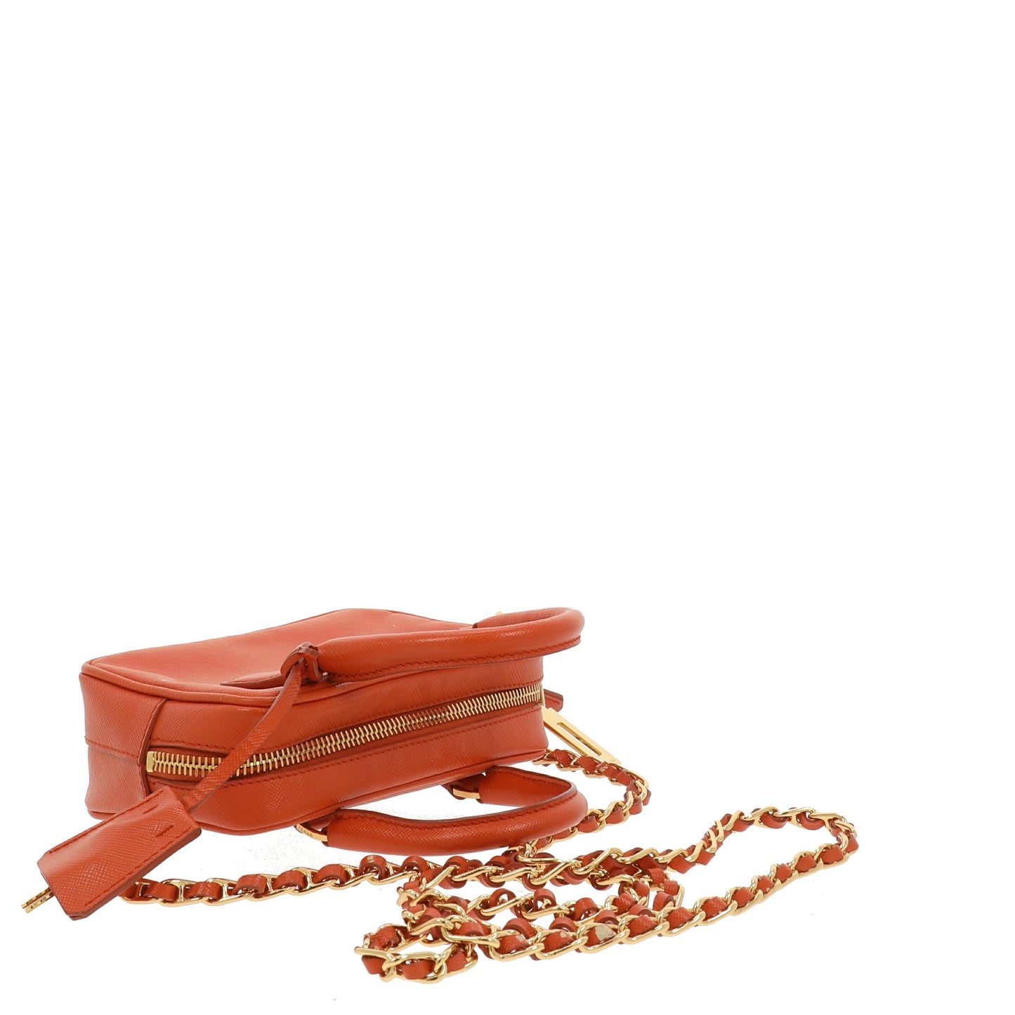 PRADA Galleria Crossbody Bag in Orange Leather