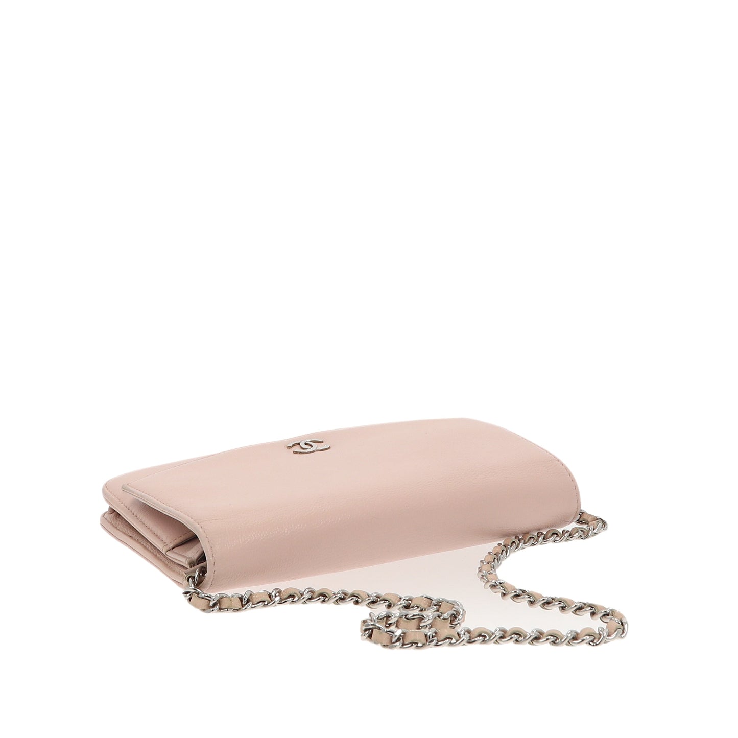 CHANEL WOC Wallet on Chain Pochette in Pink Leather