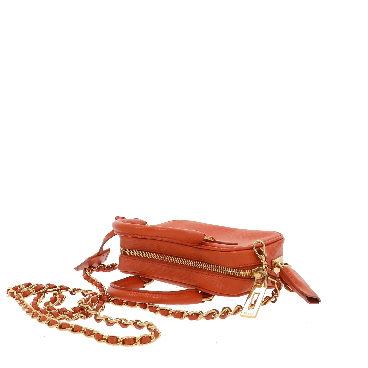 PRADA Galleria Crossbody Bag in Orange Leather