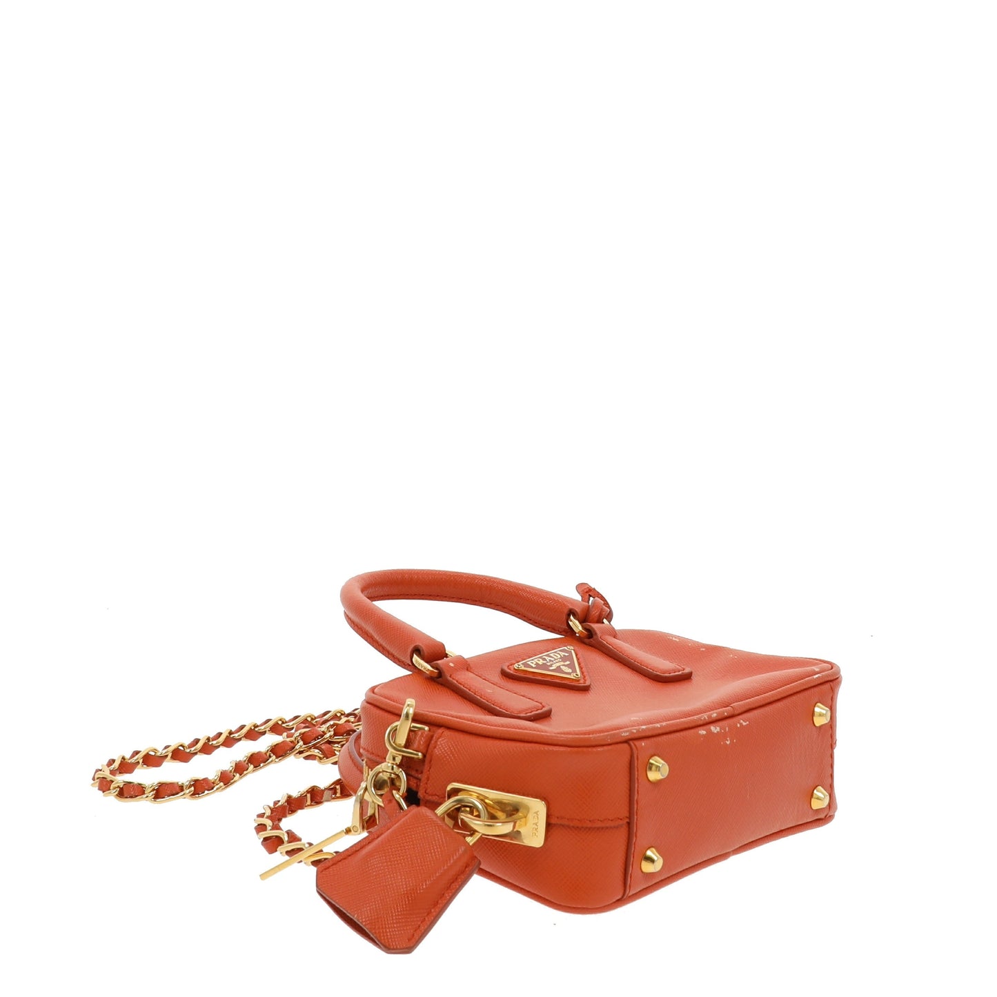 PRADA Galleria Crossbody Bag in Orange Leather