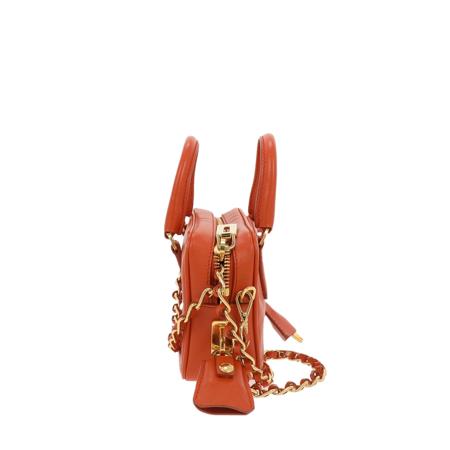 PRADA Galleria Crossbody Bag in Orange Leather