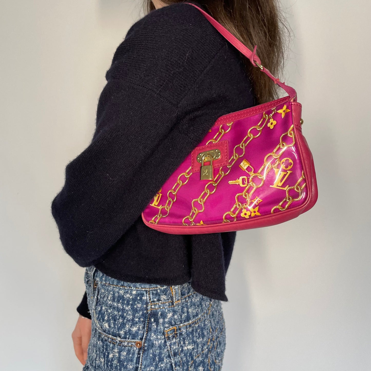 Louis Vuitton Limited Edition Monogram Charms Pochette Accessoires Fuchsia