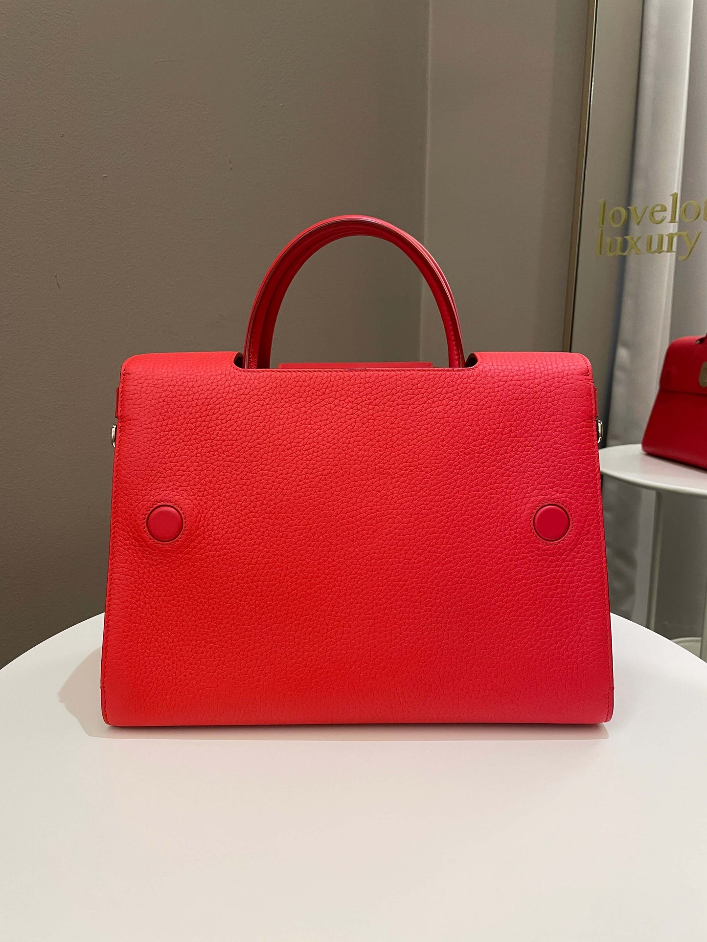 Dior Diorever Tote Bag Red Grainy Leather
