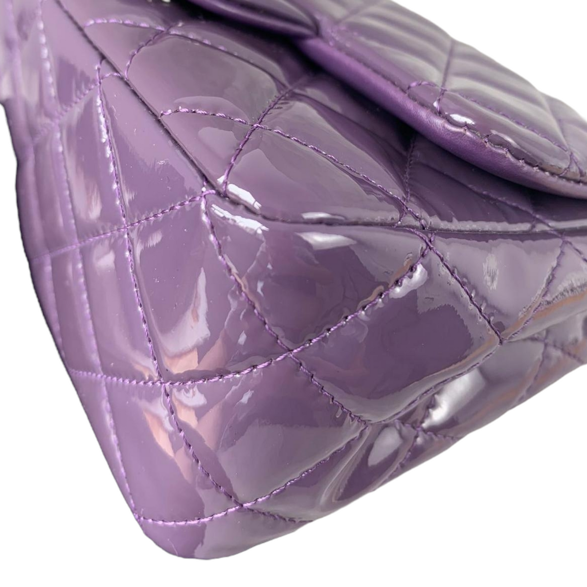 Mini Square Flap Purple Patent