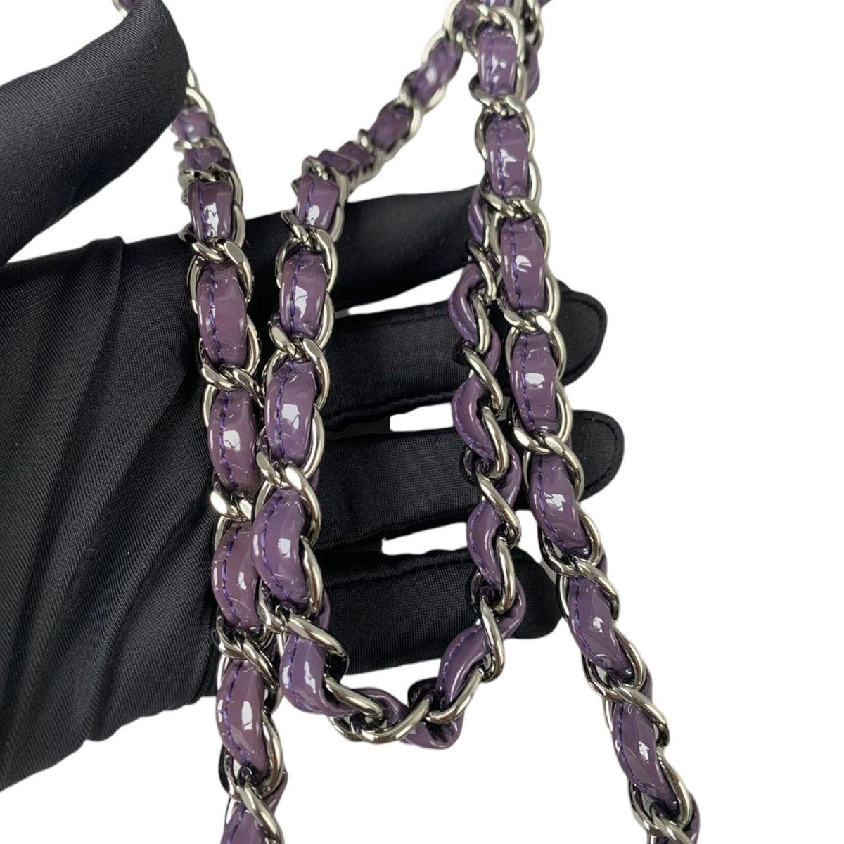 Mini Square Flap Purple Patent