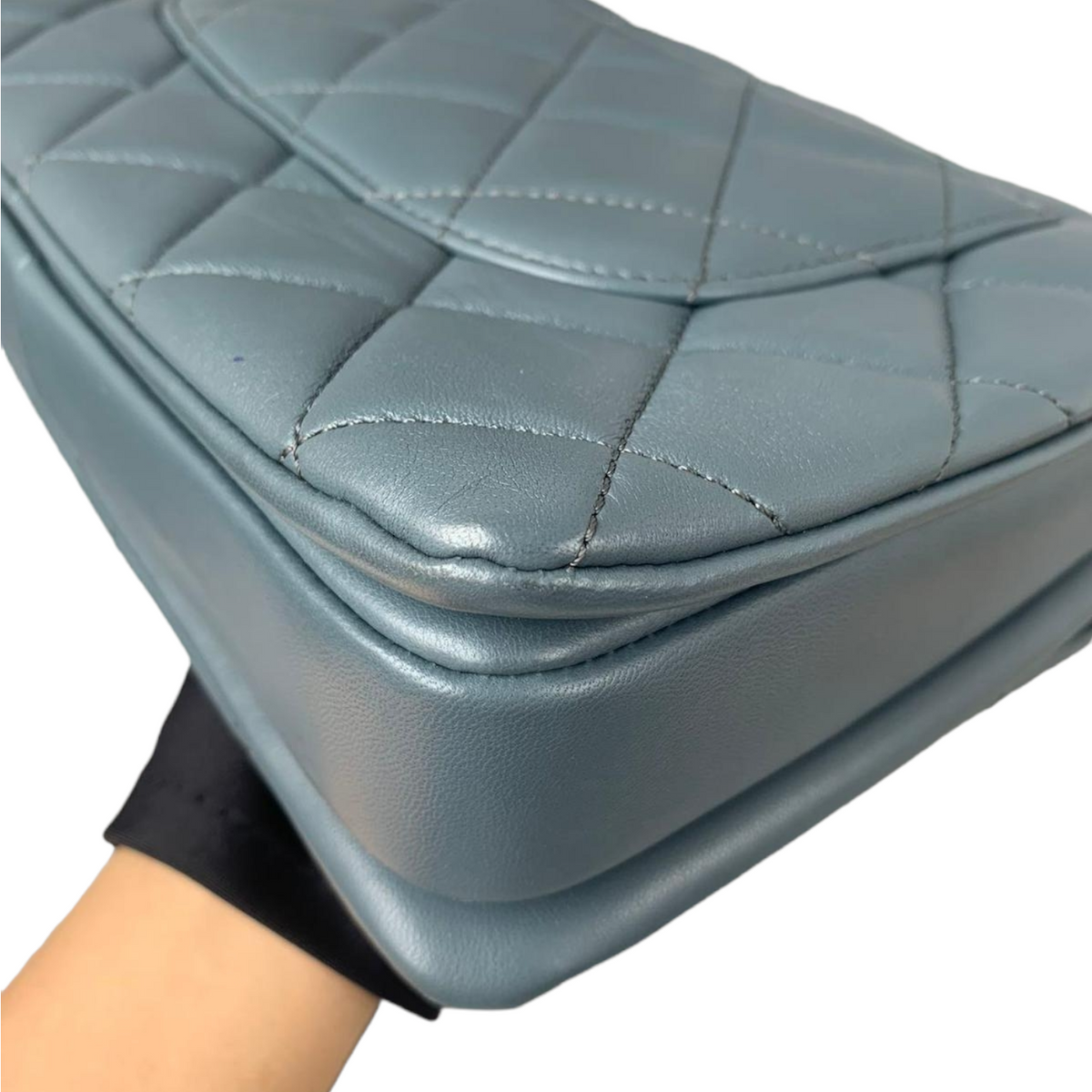 Small Trendy CC Flap Lambskin Blue GHW