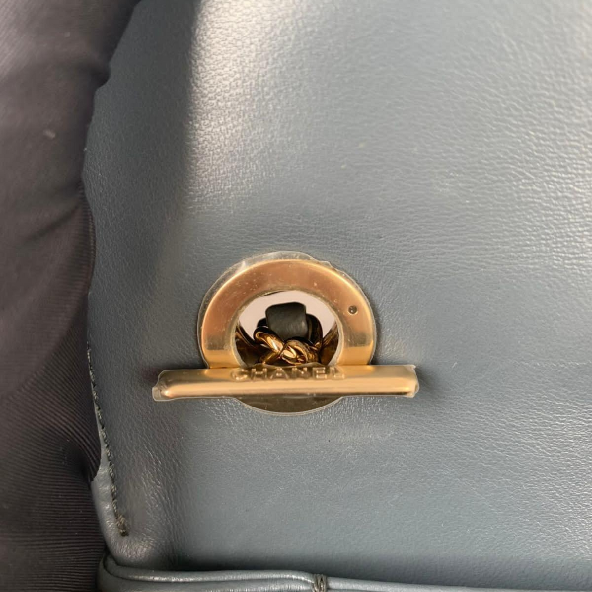Small Trendy CC Flap Lambskin Blue GHW