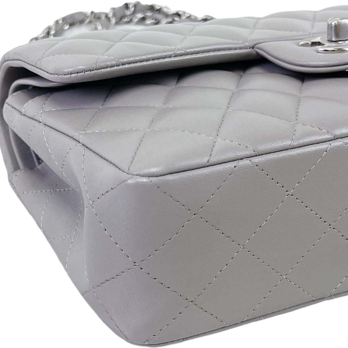 30% Deposit for - Small Classic Double Flap Lambskin Grey SHW